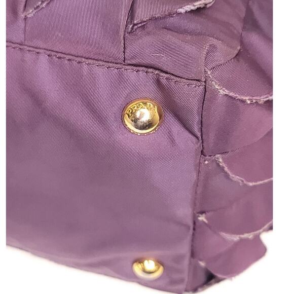 Prada Nylon Violet Frill Tote Bag - Picture 6 of 11